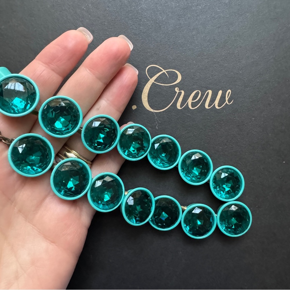 🌱 J. Crew Jumbo Brulee teal statement necklace - Picture 7 of 7